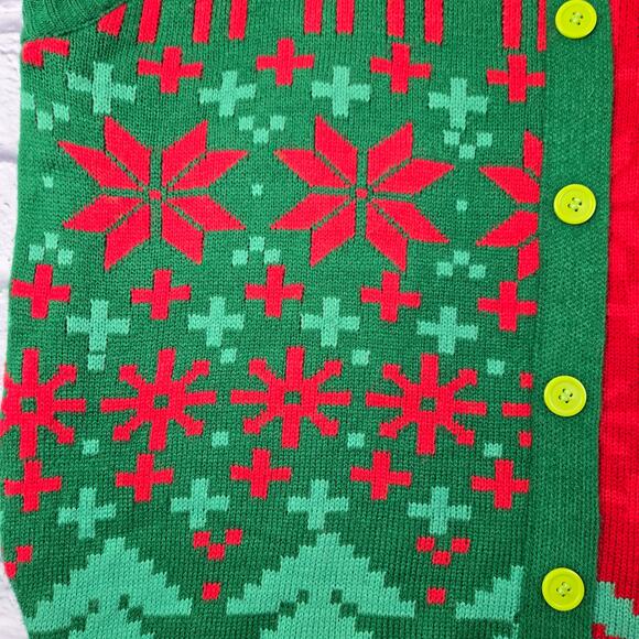 Women's Merry Christmas Ugly Christmas Sweater Vest Faux Button Front size XXL - Picture 11 of 12